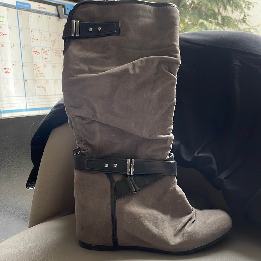 Aldo Suede Style Tall Hidden Wedge Boots